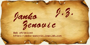 Janko Zenović vizit kartica